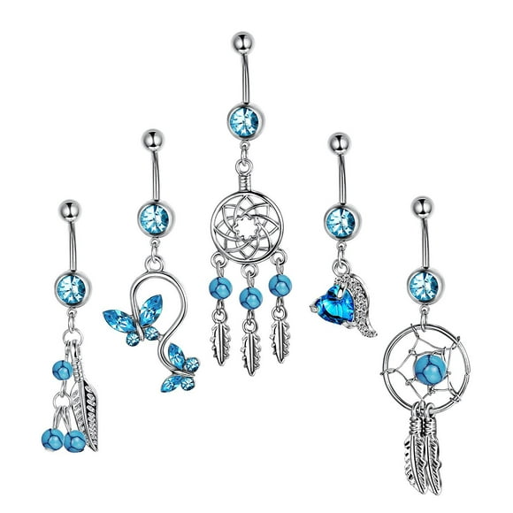 ShenMo Fake Belly Button Rings Fake Piercing Clip on Belly Button Rings Non Piercing Clip on Belly Button Ring Fake Belly Button Rings Fake Piercing Jewelry