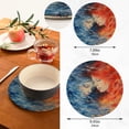thumbnail image 3 of Coolnut 2Pcs Fire Ice Face Pot Holders, Round Cotton Thread Weave Trivets Pot Holders Set for Pot, Bowl, Hot Dishes, Plates, Coasters Home Decor Gifts, 3 of 7