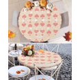 thumbnail image 6 of Round Fitted Tablecloths Thanksgiving Day Pink Heart Waterproof Table Cover for Kitchen Dining Party Decor Striped Love Chic Texture,36"-44", 6 of 6