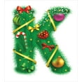 thumbnail image 3 of Ambesonne Christmas Alphabet Duvet Cover Set, Letter of K Art, 2-Calking, White Green, 3 of 7