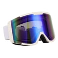 thumbnail image 4 of Gafas de esquí a prueba de nieve de doble capa, resistentes al viento, con visión amplia y protección UV, marco blanco con lente azul para deportes de invierno, 4 of 8