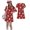 Red, variant on Grblisyd Girls Summer Short Sleeve Dress A Line Cute Animal Print Short Sleeve Crew Neck Dresses 7-8 Years