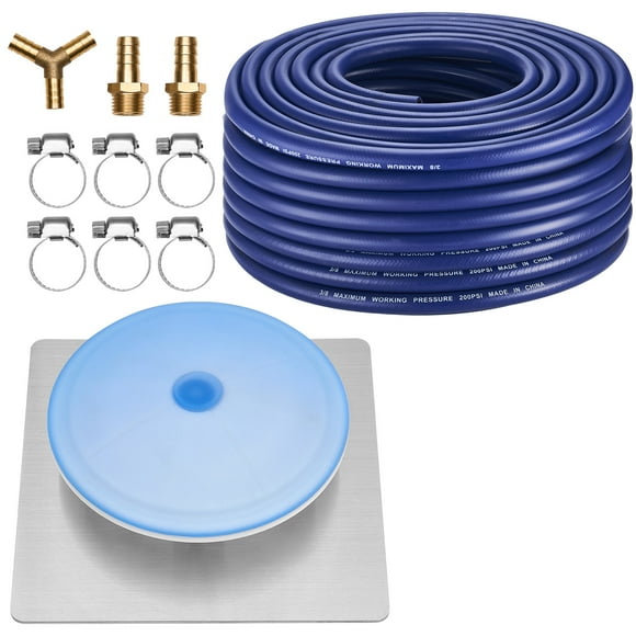 VEVOR Pond Aerator Air Diffuser & 3/8 in Self Sinking Aeration Hose Kit, 8in Silicone Lake Aeration Diffuser with 100ft Flexible Pond Aerator Hose Kit