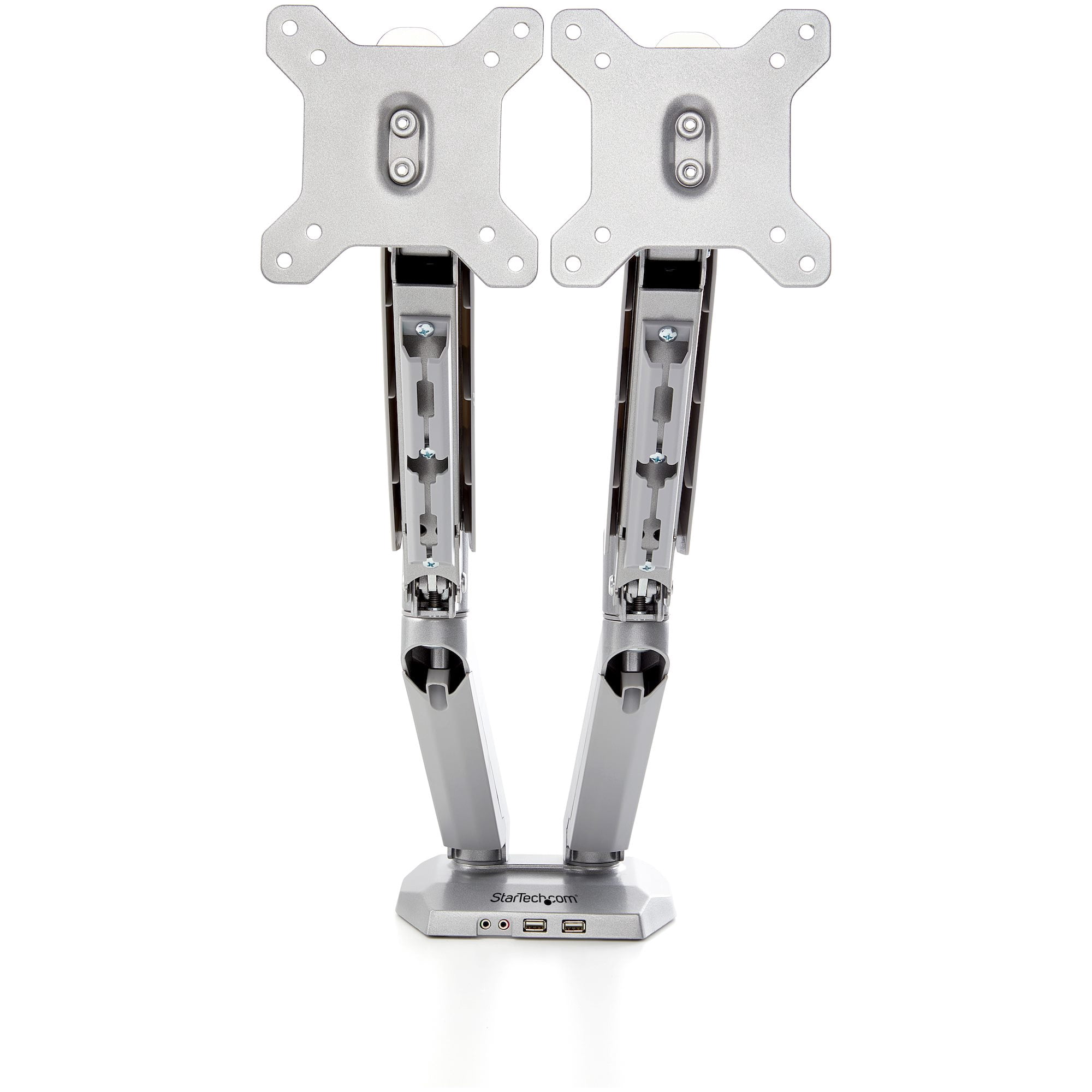 StarTech.com ARMSLIMDUOS Desk Mount Dual Monitor Arm with USB & Audio - Silver