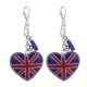 thumbnail image 1 of 2Pcs Union Jack Keychain Heart-shaped Key Ring Rhinestone Alloy Keychain Women Bag Pendant, 1 of 3