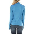 thumbnail image 2 of Sevevn Womens Blouses Fashion Women Casual Solid Color Long Sleeve Round Neck Loose T-Shirt Blouse Tops Rollbacks, 2 of 3