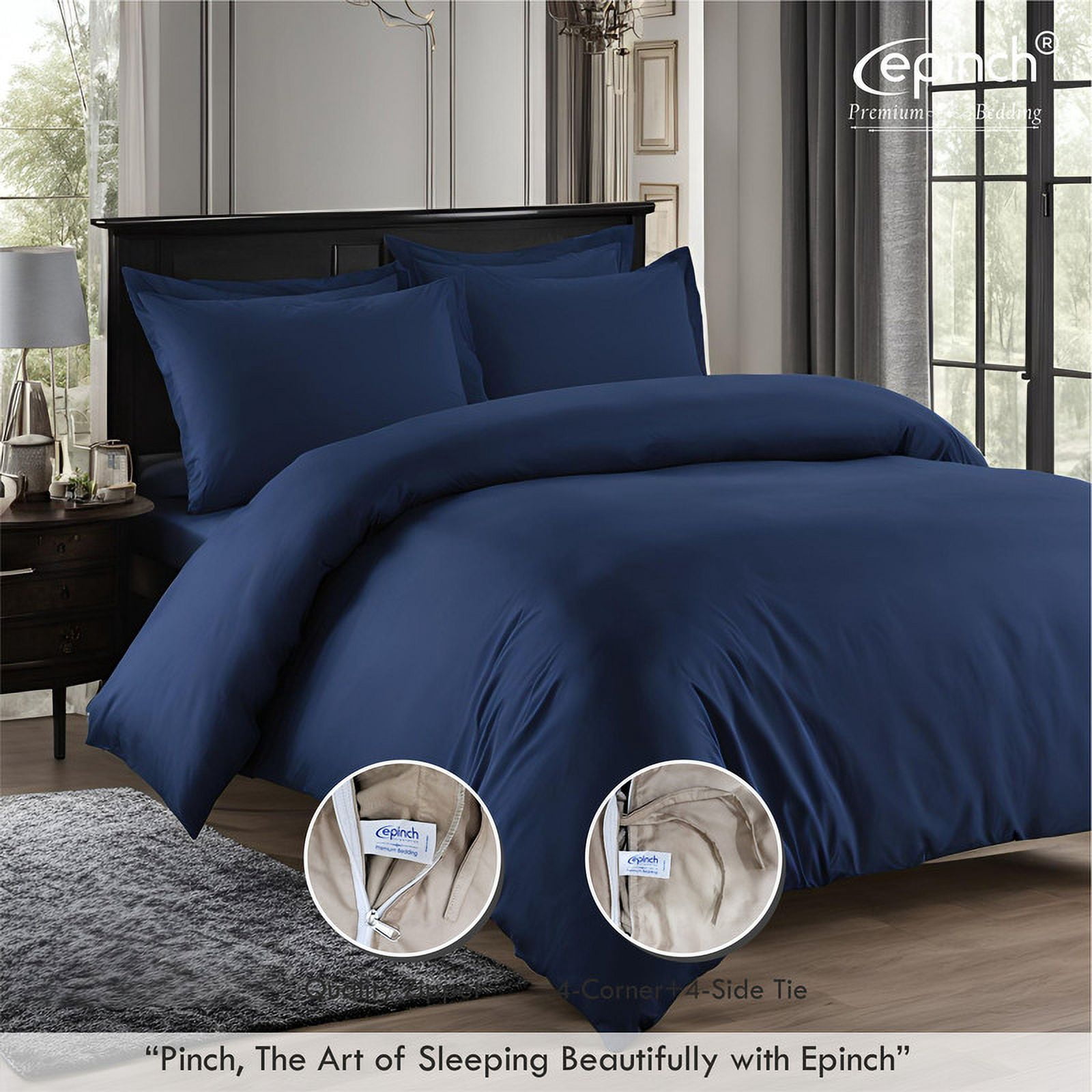 Duvet Cover Set 1200TC 100% Cotton 3-Piece, Duvet Cover ,Sham Zip & Tie Closure Pack of 1&nbsp;(Olympic Queen_90 X 98 Inch)