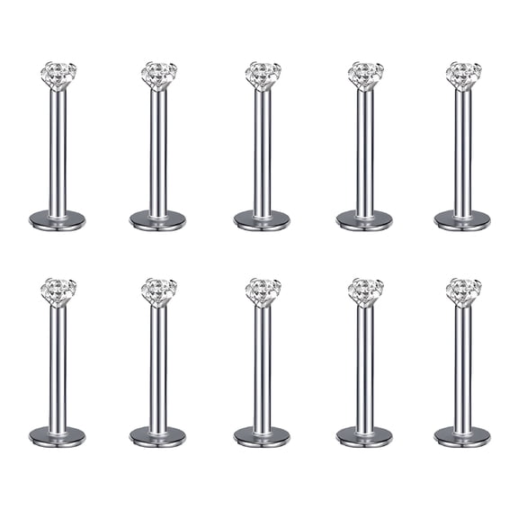DESIGNICE 10Pcs/Set Lip Labret Rings Piercing Zircon Monroe Medusa Piercing Helix Conch Cartilage Piercing Earrings