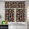 thumbnail image 2 of Yuyamidu Boho Floral Print Kitchen Curtain Valance and Tiers 3 Panel Set Easy to Install Blackout Curtains for Bedroom Thermal Insulated Window Treatment Tiers Home Decor, 2 of 5