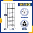 thumbnail image 7 of YRLLENSDAN 6-Tier Wire Shelving Unit for Home, 64" Height 600lbs Capacity Metal Storage Shelves for Garage Bedroom Kitchen Adjustable Wall Shelf Organizer for Pantry Closet, 7 of 7