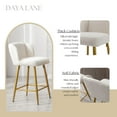 thumbnail image 3 of Dayalane Modern Upholstered Counter Height Bar Stools Set of 2, 26 Inch Velvet Barstools with Back, Comfy Bar Stools with Metal Legs for Kitchen Counter, Island Stools for Restaurants,Bar,Cream, 3 of 7