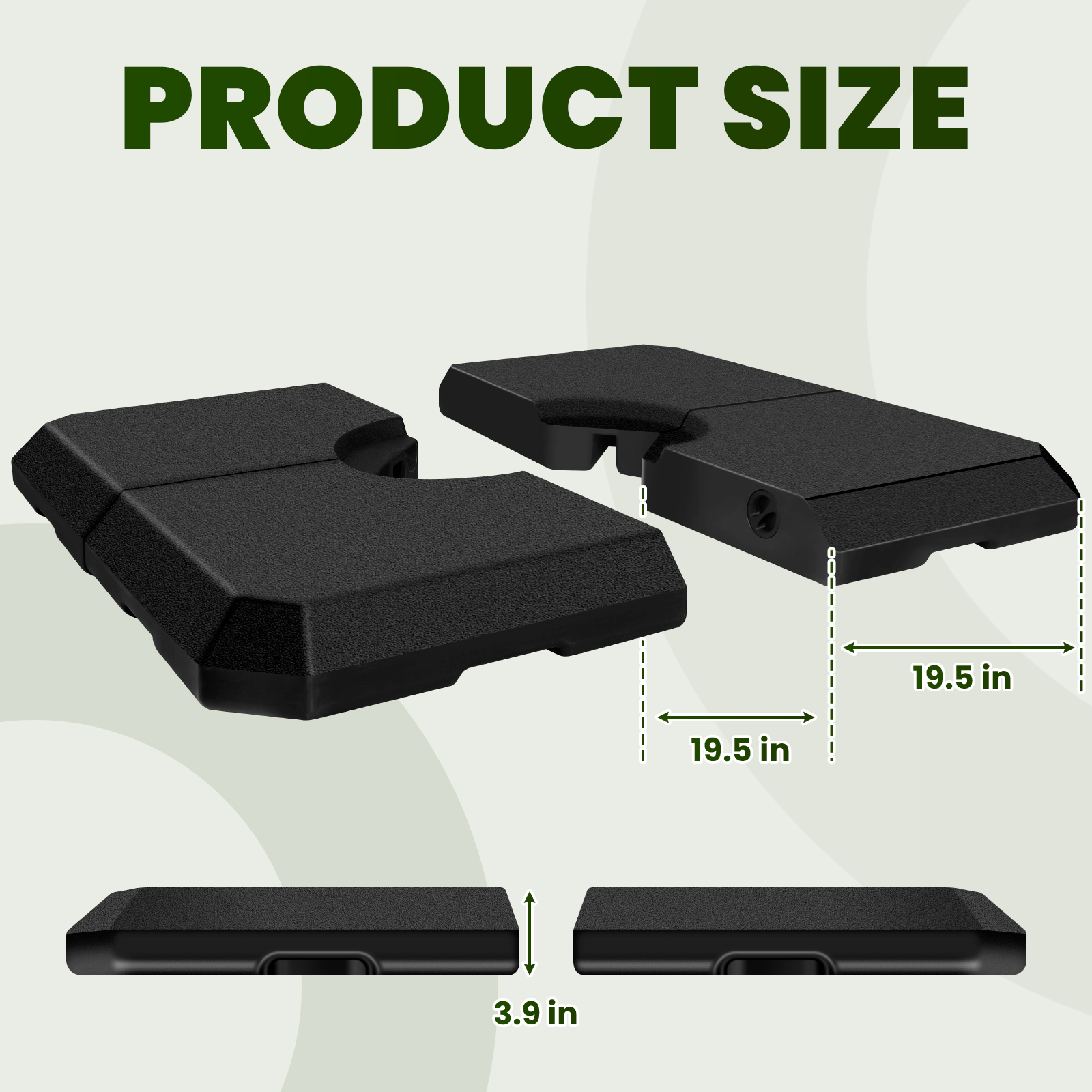 4Pcs 353lb Capacity Water Sand Outdoor Cantilever Umbrella Base, Cantilever Patio Umbrella Base, Umbrella Stand Outdoor Base for Heavy Duty Setups, Black