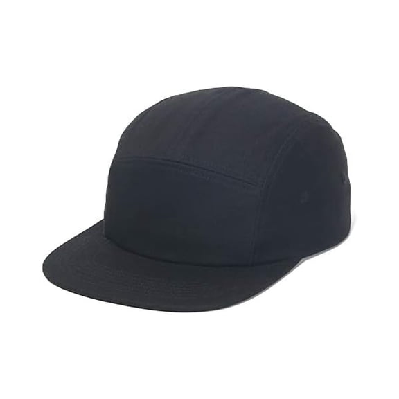Eryueer 5 Panels Baseball Cap Classic Flat Bill Hat Cotton Short Flat Brim Caps