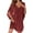 Wine, variant on qucoqpe Womens Sparkly Cocktail Party Dress Fashion Solid Ruffle 3/4 Sleeve V Neck Mesh Flowy Evening Wedding Guest Dresses
