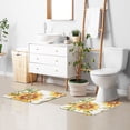 thumbnail image 5 of Toilet Rug Set Non-Slip Bathroom Rugs Soft Plush Machine Washable Contour Bath Mat Sunflower and Bamboo 24x20/24x16, 5 of 9