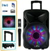 beFree Sound 12 Inch Subwoofer with Bluetooth Capability & LED Lights