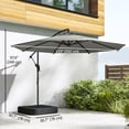 thumbnail image 3 of Outsunny 9.6 ft Rotating Offset Patio Umbrella with Sandbag, Grey, 3 of 10