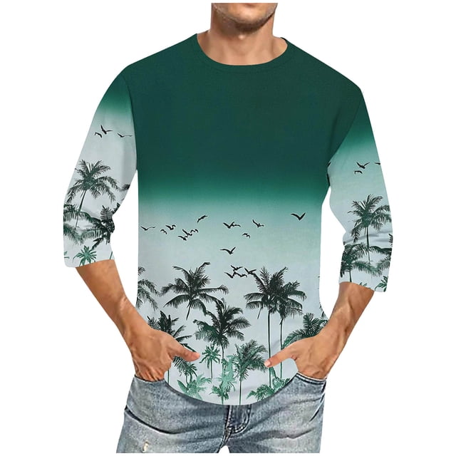 Tops para hombre, blusas y camisas de cuello redondo y manga corta para hombre, blusas casuales de moda con cuello redondo y manga corta, blusas para hombre, blusas de poliéster para hombre