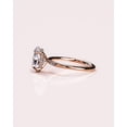 thumbnail image 3 of Cora Jewellery 1.5CT Delicate Oval Moissanite Hidden Halo Engagement Ring For Women, 18K Rose Gold, 3 of 8