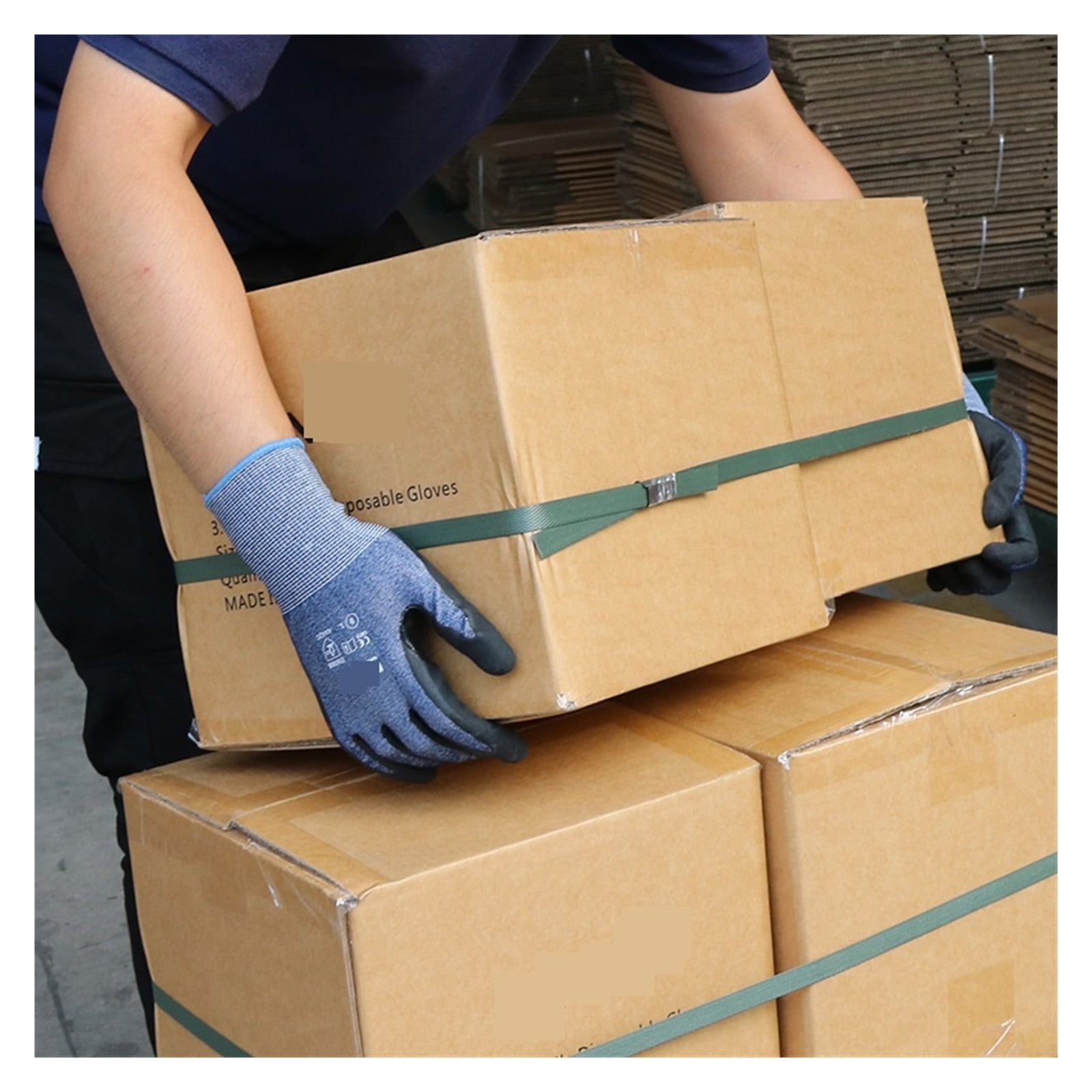 Cut Resistant Gloves Security Protection Work Gloves Anti-cut Level 5 GMG Blue Automotive Mechanic Strong Working Nitrile Gloves