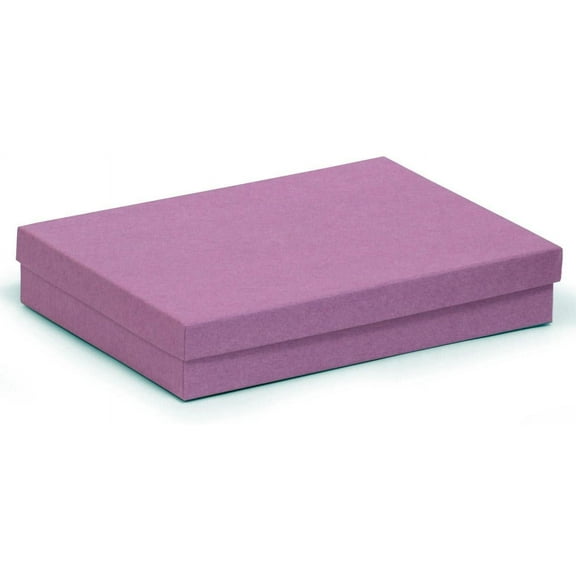 888 Display - Pack of 25 Boxes of 2 7/16" x 1 5/8" x 13/16" H Purple Cotton Filled Jewelry Boxes