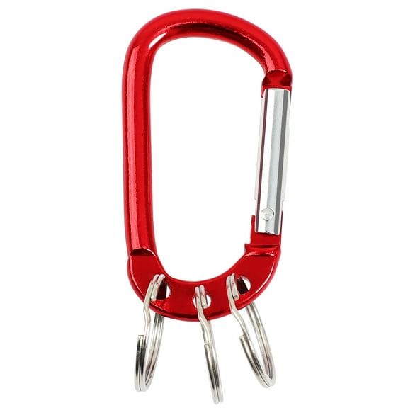 Unique Bargains Red Clip Ring Hooking Universal Fishing Traveling Carabiner Bag Keychain