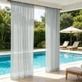 thumbnail image 4 of Vacemry Outdoor Sheer Curtains Waterproof Resistant Light Filtering Privacy Voile Curtains Rod Pocket, Faux Linen Fabric Curtain Panels, Fade Resistant Window Drapes For Patio Porch Gazebo Pergola, 4 of 6
