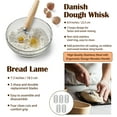 thumbnail image 4 of Mirdinner Bread Proofing Basket Set, 9 Inch Round & 10 Oval Bread Banneton Basket with Lame, Dough Scraper, Dough Whisk, Silicone Bread Sling for Making Baking Fermentation, 4 of 7