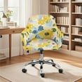 thumbnail image 3 of FOR U DESIGNS Watercolor Sunflower Pattern Dining Chair Slipcovers Breathable Leisure Arm Chair Protector Modern Curved Back Armrests Chairs Cover for Computer Vanity Chairs, 3 of 8