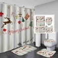 thumbnail image 1 of MesaSe Ensemble de Rideau de Douche de Noël Impression Numérique Salle de Bain Quatre Pièces Ensemble Rideau de Douche Imperméable Anti-Dérapant Ensemble de Tapis, 1 of 2