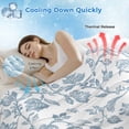 thumbnail image 3 of Light Blue Flower Cooling Blanket,Lightweight Breathable Summer Throw Blanket with Double Sided Cold Effect,Vintage Farmhouse Boho Leaf Spring Picnic Blankets Bed Sheet for Hot Sleepers 60"x80", 3 of 8