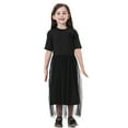 thumbnail image 1 of Qudderr Robe à Col Rond pour Filles de 1 à 12 Ans, Manches Courtes, Décontractée, Longue, en Tulle, 1 of 8