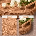 thumbnail image 6 of Visland Handmade Rattan Round Woven Basket, Round Serving Tray , Food Serving Baskets, Wicker Basket Storage Tray with Handle, Great To Display Bread Or Fruit, 6 of 8