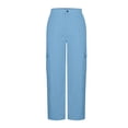 thumbnail image 4 of MAIHAN Womens Wide Leg Pants Cargo Pants for Women High Waisted Baggy Wide Leg Stretchy Y2K Streetwear Black Cargo Pants Women with Pockets(Sky Blue,M), 4 of 6