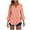 Orange, variant on Womens Spotted V Neck 3/4 Flared Sleeve Button Front Blouse Curved Irregular Hem Casual Top Options Daily Outdoor Office Wear
