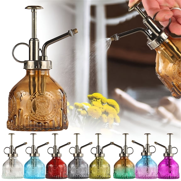 ACDANC Glass Plant Mister Spray Bottle Succulent Watering Bottle with Top Pump Small Plant Sprayer Watering Can for Indoor Outdoor House Plant,One Size
