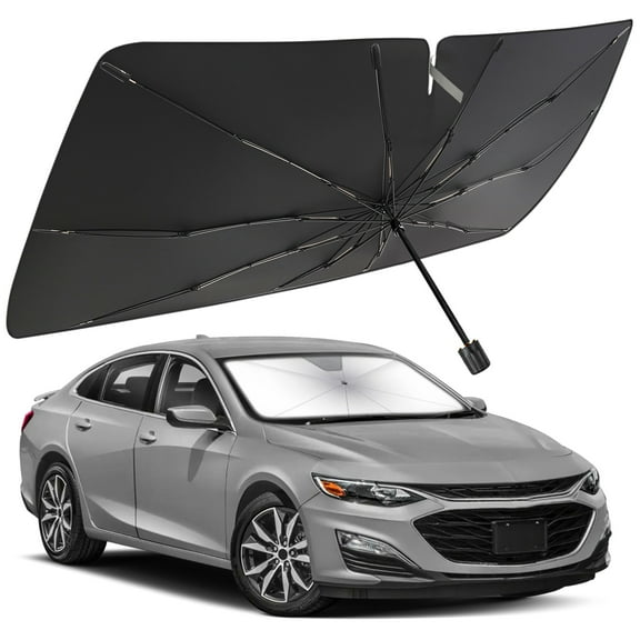 Windshield Sun Shade Umbrella for Chevrolet Malibu 2008-2025, Foldable Car Umbrella Sunshade with UV Block Front Window Cover (Heat & Sun Protection)