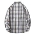thumbnail image 3 of Elvqul Plaid Shirts for Men White Long Sleeve Formal Collar with Pockets Mens Shirts, 3 of 3