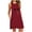 Burgundy, variant on Lovskoo Pajama Nightgown for Women One Piece Trendy Pocket Printing Sleeveless Casual Nightdress Dresses Sleepwear Blue
