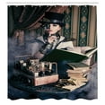 thumbnail image 3 of Ambesonne Gothic Shower Curtain, Steampunk Woman Vintage, 69"Wx70"L, Brown Teal, 3 of 5