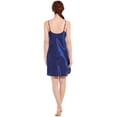 thumbnail image 5 of Defitshape Women's Satin Nightgown V Neck Chemise Mini Full Slip Baby Doll Lingerie Dress Strap Adjustable Nightwear Nighty Sleepwear Blue Medium, 5 of 5