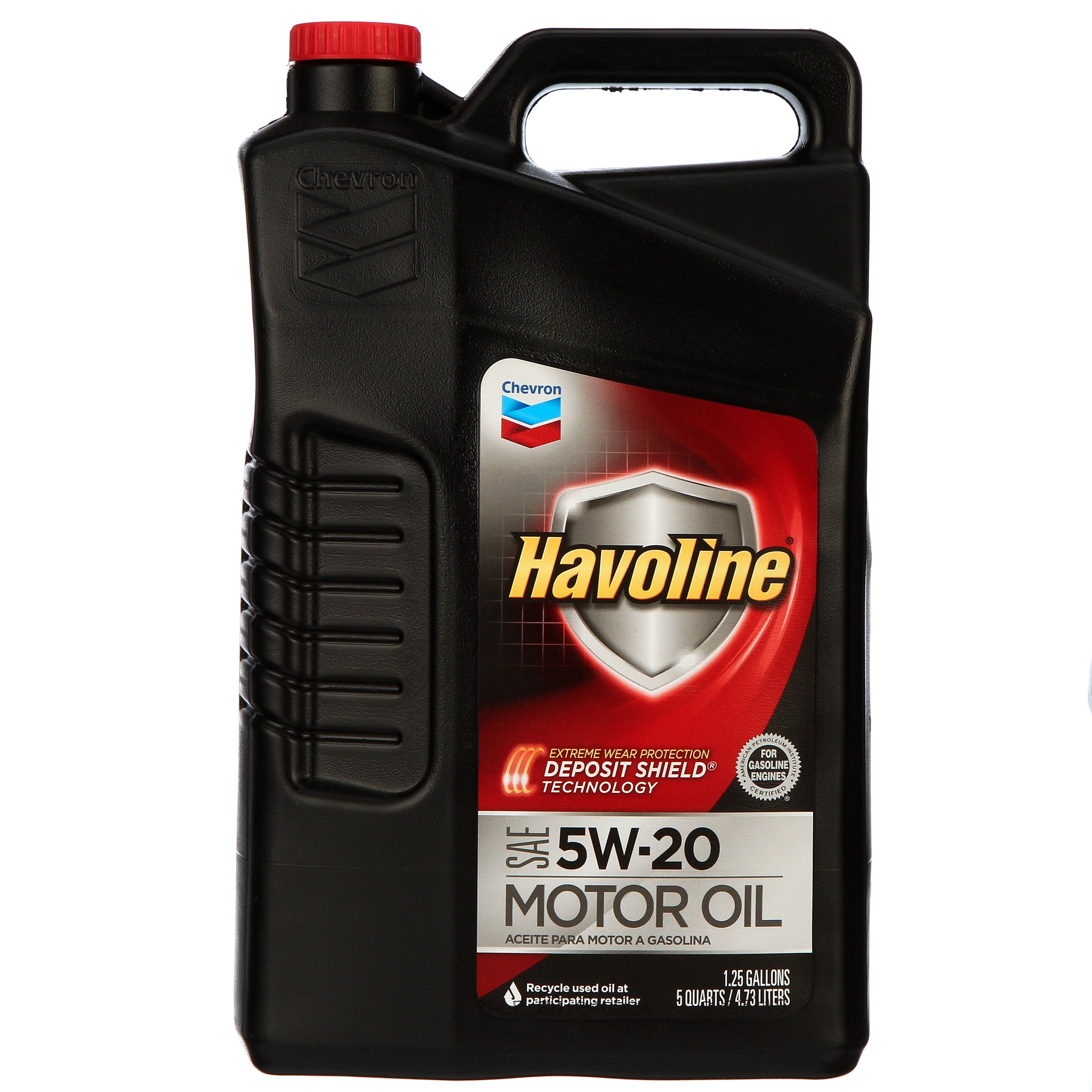 Chevron Havoline Synthetic Blend Motor Oil 5W-20, 5 Quart Jug