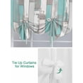 thumbnail image 3 of Turquoise Gray Tie Up Curtains for Windows 63 Inch Length Balloon Curtains Kitchen Adjustable Balloon Window Shade Country Retro Mottled Texture Wood Grain Tie Up Bathroom Curtain Window 42"x63", 3 of 6