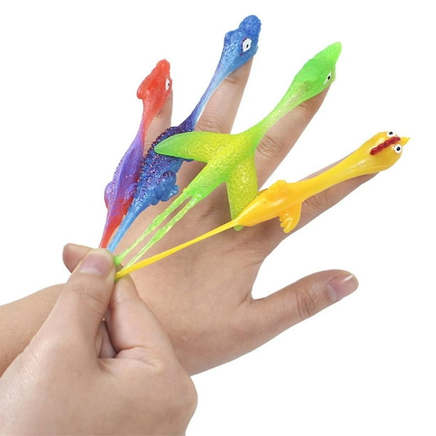 Chaude 20 pièces doigt fronde dinosaures turquie Animal jouet extensible  drôle doigt Animal fronde jouets dinosaure catapulte doigt 