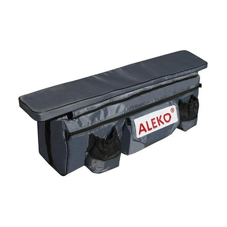ALEKO BSB420DGV 41  x 9  Seat Cushion with Spacious Under Seat Bag with Pockets For Inflatable Boats  Dark Grey
