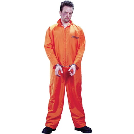 Morris Costumes Adult Mens Cops & Convicts Got Busted Jumpsuit Orange, Style FW1130