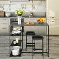 thumbnail image 2 of Gymax 3 Piece Pub Set Industrial Style Faux Marble Top Table and 2 Stools Dining Set, 2 of 10