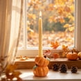 thumbnail image 4 of Luckky Thanksgiving Pumpkin Shaped Ceramic Candle Holder, Fall Harvest Candlestick for Tealight Votive & Pillar Candles, Autumn Table Centerpiece, Mantel Shelf Farmhouse Home Decor, 4 of 6