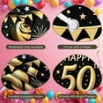 thumbnail image 4 of Golden Theme 50th Birthday Banner Crown Design Display Firework Pattern Glitter Style 50th Celebration Background for Adult Birthday Party Indoor Decoration Photo Shoot Backdrop, 4 of 9