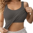 thumbnail image 3 of Women's Seamless Bodysuit with Built In Bra, Strapless Tank Top with Removable Cups, T-Shirt Bra Alternative for Everyday Wear, Backless Dress and Layering-Gray, 3 of 6